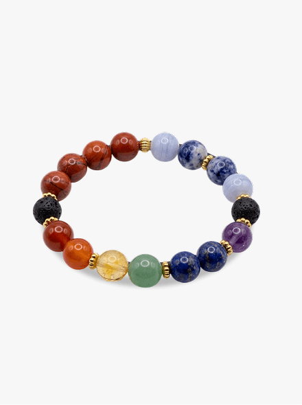 Seven Chakra Lava Bracelet