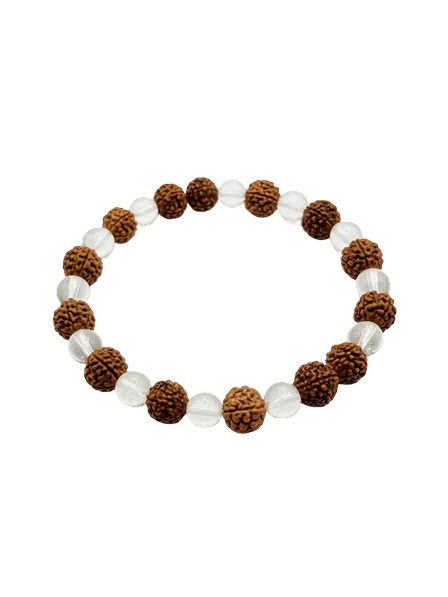 Clear Quartz Rudraksha Bracelet